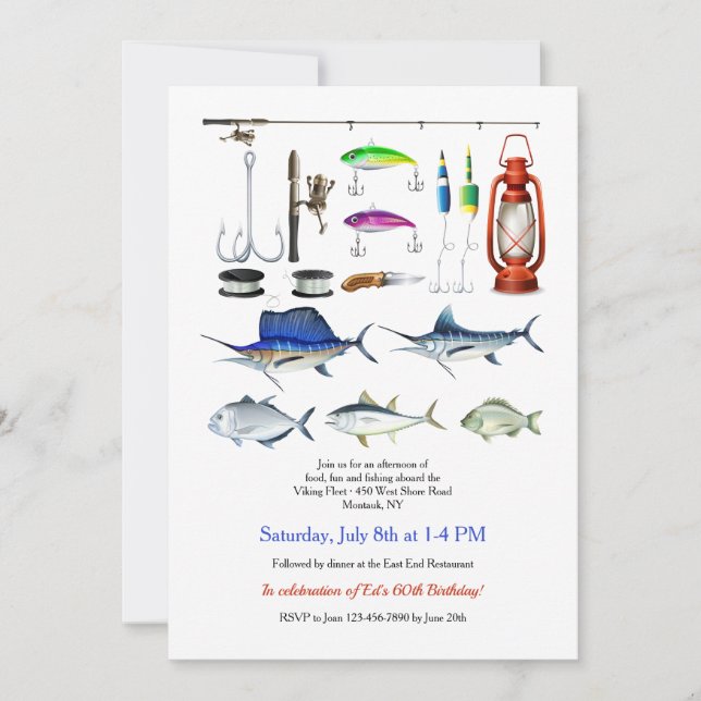 Fishing Elements Invitation (Front)