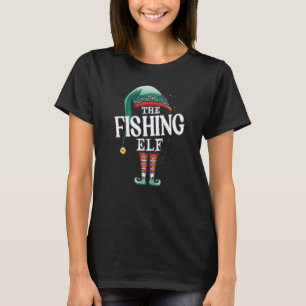 Fishing Elf Christmas Group Xmas Pajama Party T-Shirt