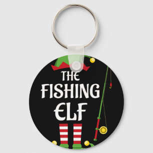 Fishing Elf Family Matching Group Christmas Key Ring