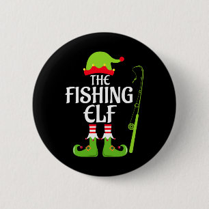 Fishing Elf Matching Family Group Christmas Party 6 Cm Round Badge