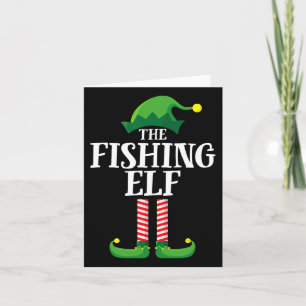 Fishing Elf Matching Family Group Christmas Party  Card