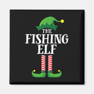 Fishing Elf Matching Family Group Christmas Party  Magnet