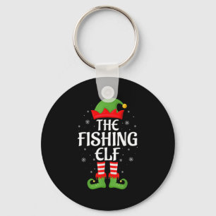 Fishing Elf Xmas Family Matching Elf Squad Christm Key Ring