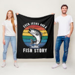 Fishing Even Jesus Had Fish Story Bass Fish Funny  Fleece Blanket<br><div class="desc">Fishing Even Jesus Had Fish Story Bass Fish Funny Dad</div>