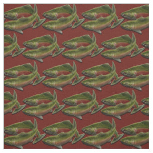 Fishing Fabric Coho Salmon Fish Art Fabric