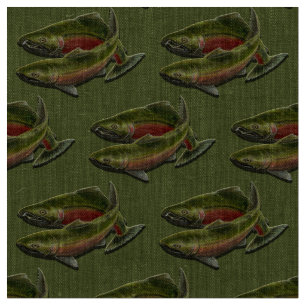 Fishing Fabric Coho Salmon Fish Art Fabric