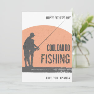 Fishing Fathers day Cards Orange Fisherman