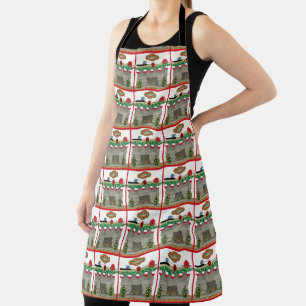 Fishing Fireplace Bobber Ornaments Christmas Apron