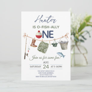Fishing First Birthday Party Invitation