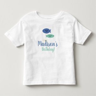 Fishing First Birthday Party Name Toddler T-Shirt