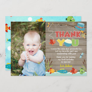 Fishing Fish Birthday Thank You Cards