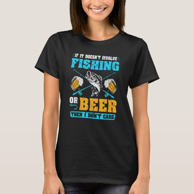   Fishing Fish drinking Beer T-Shirt (Front)