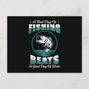 Fishing Fish Love Fisherman Fishing Rod Funny Gift Postcard