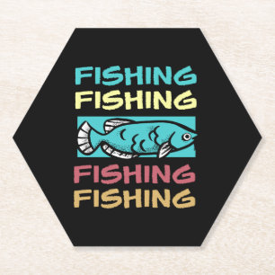 Fishing Fishing Fish Fishes Ocean Boating Gift Paper Coaster