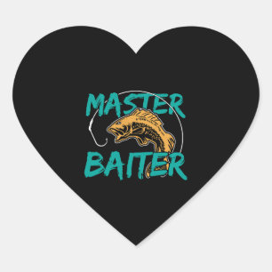 Fishing fishing hook heart sticker