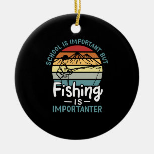 Fishing - Fishing Is Importanter Ceramic Tree Decoration