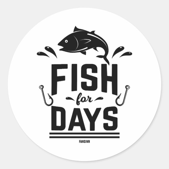 fishing fishing trip Männertag Classic Round Sticker (Front)