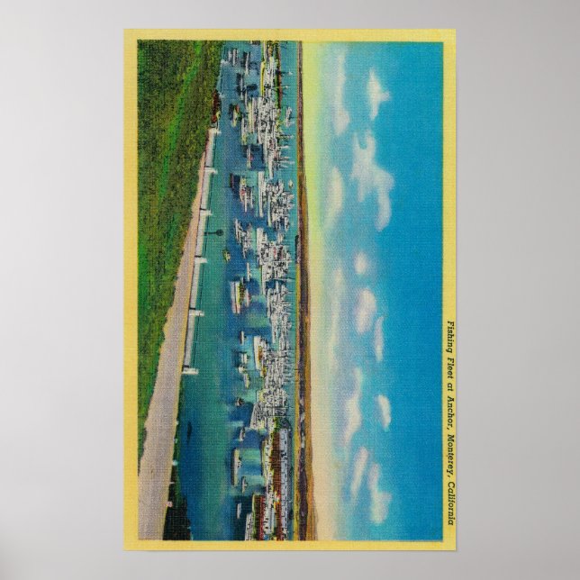 Fishing Fleet at AnchorMonterey, CA Poster (Front)
