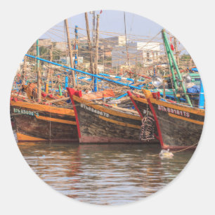 Fishing fleet classic round sticker