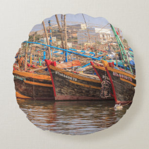 Fishing fleet round cushion
