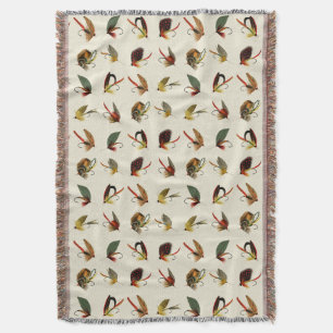 Fishing Flies Throw Blanket