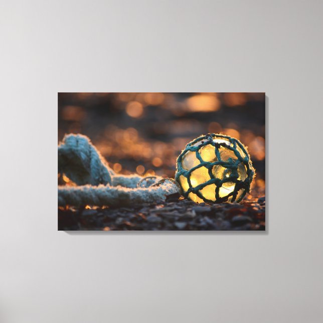 Fishing Float In Golden Light Canvas Print (Front)