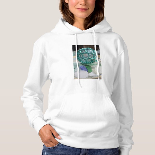 Fishing float on glass, Alaska Hoodie (Front)