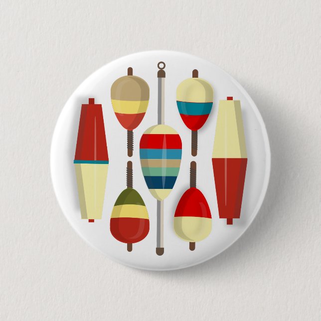 Fishing Floats / Bobbers 6 Cm Round Badge (Front)