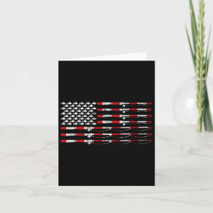 Fishing Fly Rod American Flag Gift For Fisherman Card