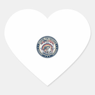 Fishing For Freedom Patriotic Patriotic Hobby Vint Heart Sticker