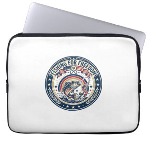 Fishing For Freedom Patriotic Patriotic Hobby Vint Laptop Sleeve