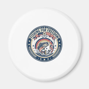 Fishing For Freedom Patriotic Patriotic Hobby Vint Magnet
