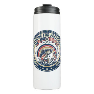 Fishing For Freedom Patriotic Patriotic Hobby Vint Thermal Tumbler