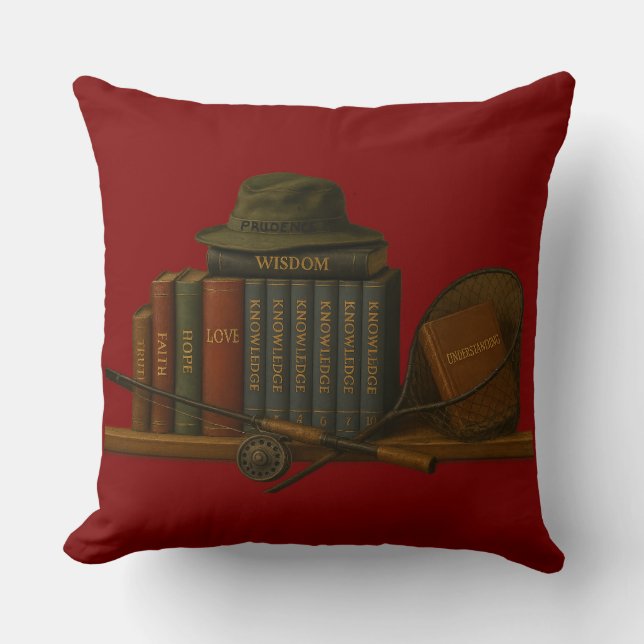 Fishing for Understanding Throw Pillow (Front)