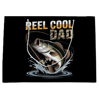 Fishing Funny Fathers Day Fisherman Fish Lovers Large Gift Bag
