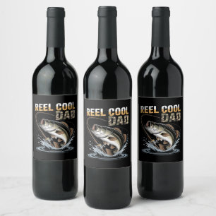 Fishing Funny Fathers Day Fisherman Fish Lovers Wine Label