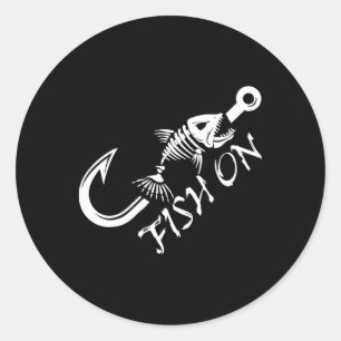 Fishing Funny Fishermen Fathers Day  Classic Round Sticker