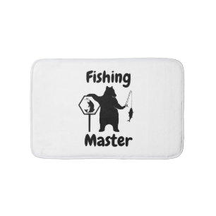 Fishing, Funny Fishing, Bear fishing, Fishing love Bath Mat