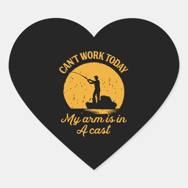 Fishing - Funny Fishing - Fishing Tee - Funny Heart Sticker (Front)