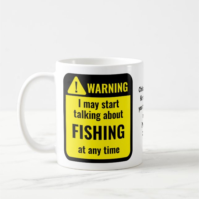 Fishing Funny Personalized Coffee Mug (Left)