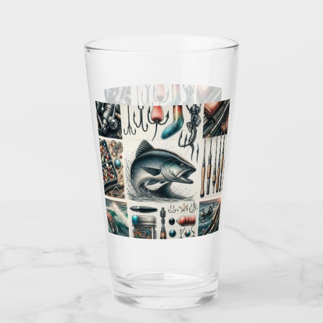 Fishing Gear Bass Fish  Glass (Front)