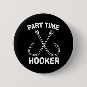 Fishing Gear Funny Part Time Vintage Gift Tee  6 Cm Round Badge