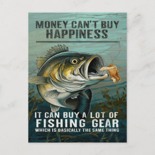 Fishing Gear Happiness Postcard