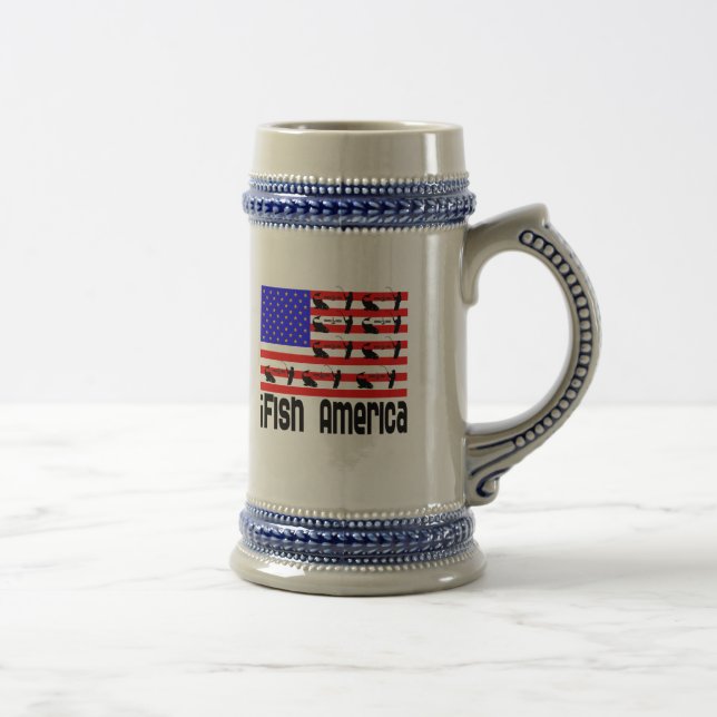 Fishing Gift iFish America Beer Stein (Right)