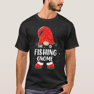 Fishing Gnome Buffalo Plaid Matching Family Christ T-Shirt