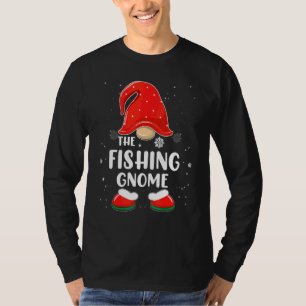 Fishing Gnome Buffalo Plaid Matching Family Christ T-Shirt