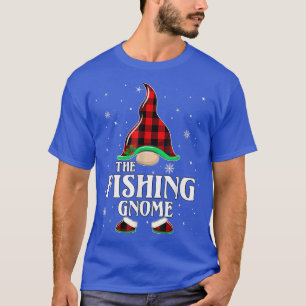 Fishing Gnome Buffalo Plaid Matching Family Christ T-Shirt