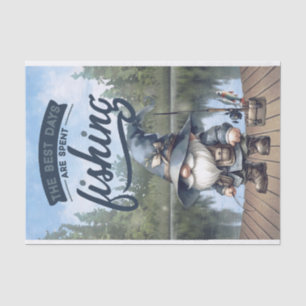 Fishing Gnome Decoupage Tissue Paper