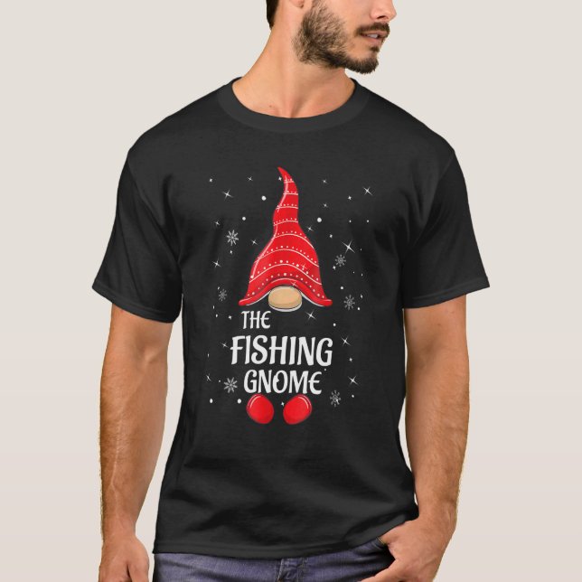 Fishing Gnome Family Matching Christmas  Pajama 1 T-Shirt (Front)