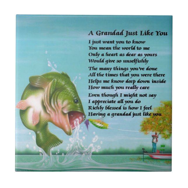 Fishing - Grandad Poem Tile (Front)